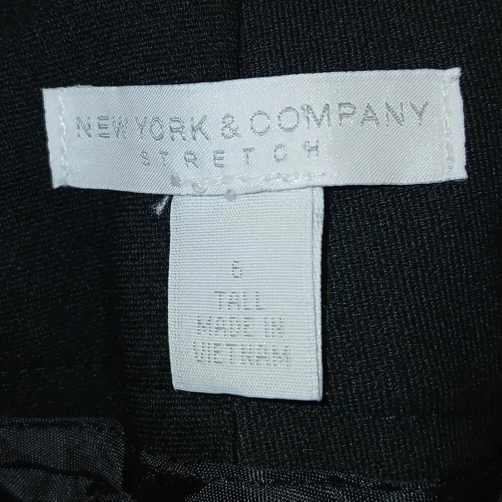 NEW YORK & COMPANY Womens Black Stretchy Boot Cut Dress Pants - Size: 6 Tall